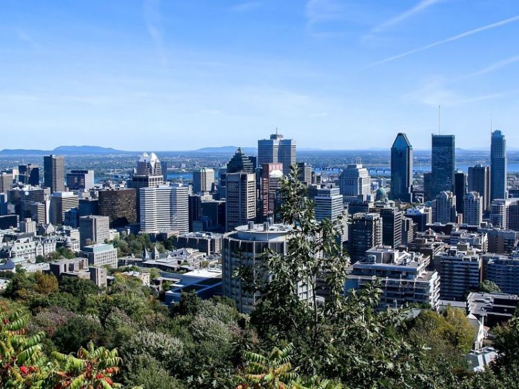 Skyline of downtown Montreal in Summer