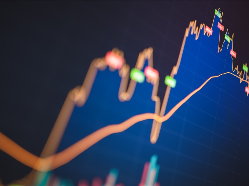 Chart showing ups and downs of stock market